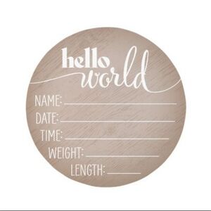 Hello World Baby Announcement Sign